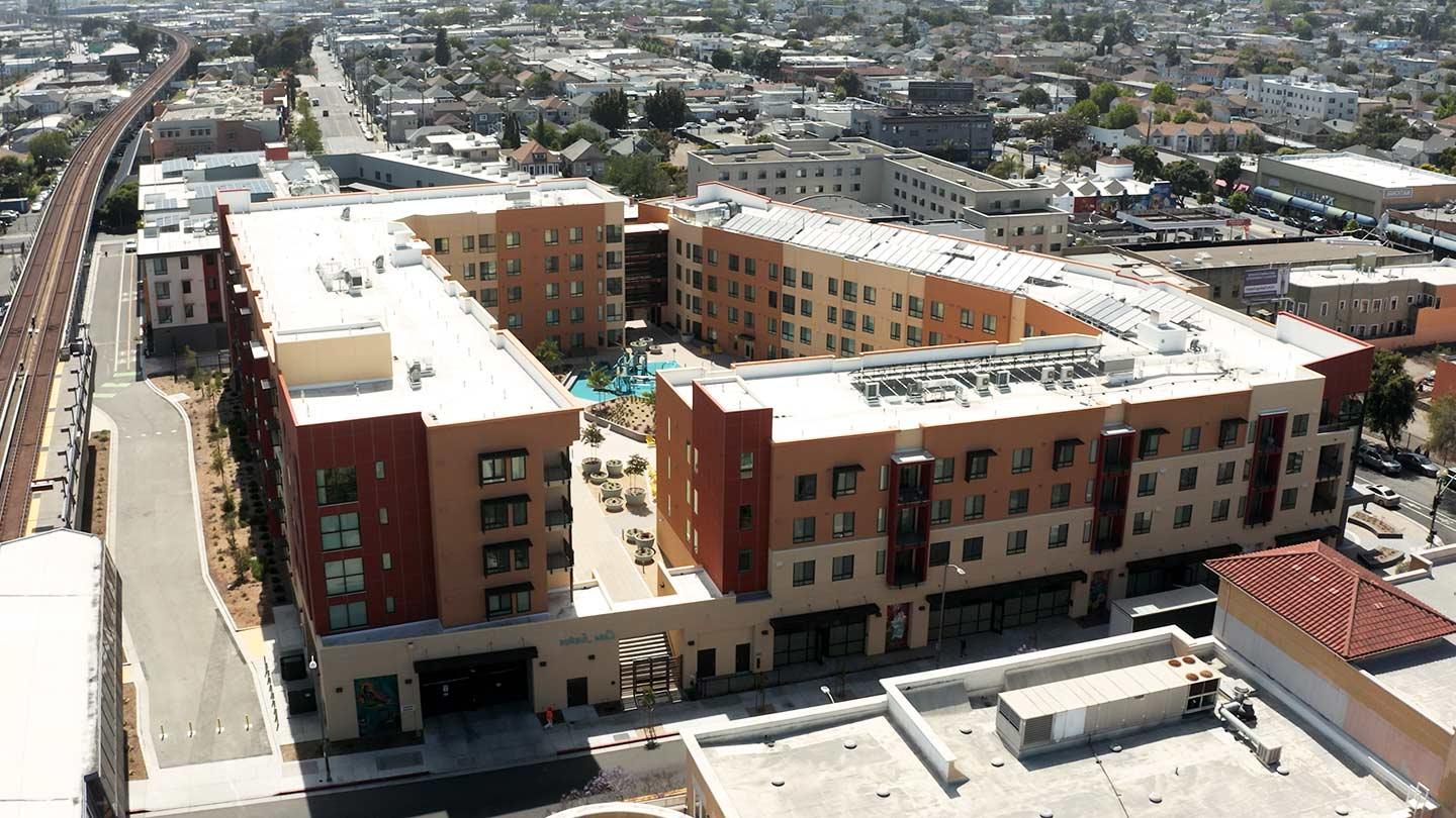 Aerial view of apartment complex